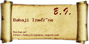 Babaji Izméne névjegykártya